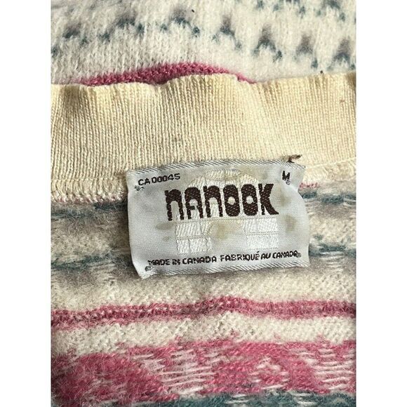 Vintage Nanook Cardigan Sweater Womens M Long Sleeves Floral Tulips Buttons.   J - Picture 5 of 6